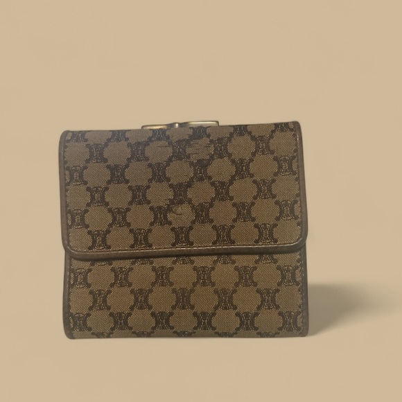 Celine Handbags - Celine Canvas Printed Wallet with kiss-lock EUC